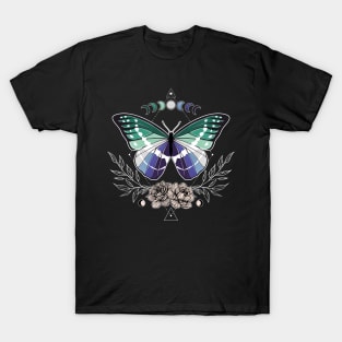 Gay Man Butterfly LGBT Pride Flag T-Shirt
